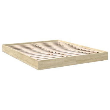 vidaXL Πλαίσιο Κρεβατιού Χωρ. Στρώμα Sonoma Δρυς 160x200 εκ. Επ. Ξύλο