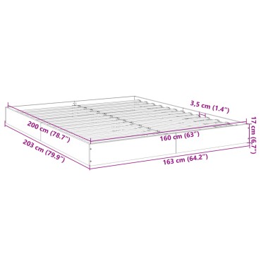 vidaXL Πλαίσιο Κρεβατιού Χωρ. Στρώμα Sonoma Δρυς 160x200 εκ. Επ. Ξύλο