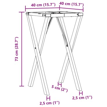 vidaXL Πόδια Τραπεζαρίας σε Σχήμα «Χ» 40x40x73cm Ατσάλι 1 τεμ.