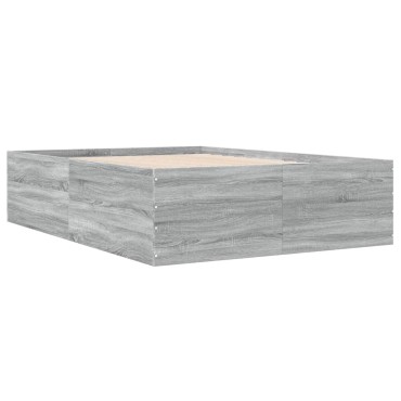 vidaXL Πλαίσιο Κρεβατιού Γκρι Sonoma 140x200 εκ. Επεξεργασμένο Ξύλο