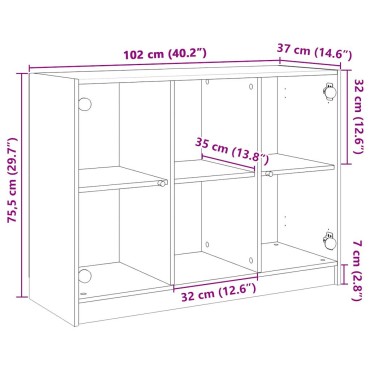vidaXL Μπουφές Sonoma Δρυς 102x37x75,5cm Επεξεργασμένο Ξύλο 1 τεμ.