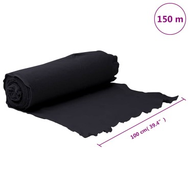 vidaXL Μεμβράνη με Γεωύφασμα Μαύρη 1 x 150 μ. Πολυεστερικές Ίνες