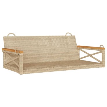 vidaXL Παγκάκι Κούνια Μπεζ 109x62x40cm από Συνθετικό Ρατάν 1 τεμ.