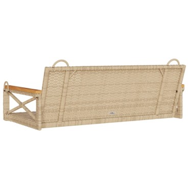 vidaXL Παγκάκι Κούνια Μπεζ 109x62x40cm από Συνθετικό Ρατάν 1 τεμ.