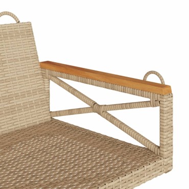 vidaXL Παγκάκι Κούνια Μπεζ 109x62x40cm από Συνθετικό Ρατάν 1 τεμ.