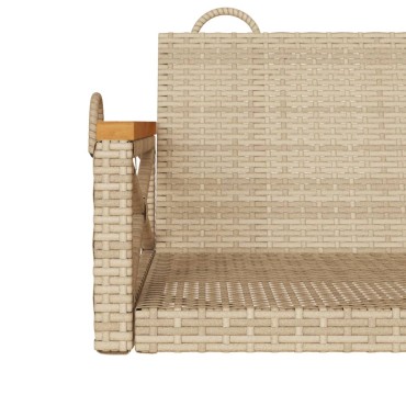 vidaXL Παγκάκι Κούνια Μπεζ 109x62x40cm από Συνθετικό Ρατάν 1 τεμ.