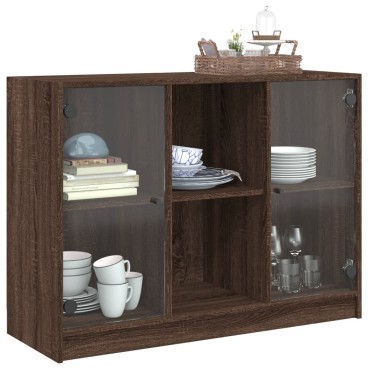 vidaXL Μπουφές Καφέ Δρυς 102x37x75,5cm Επεξεργασμένο Ξύλο 1 τεμ.