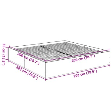 vidaXL Πλαίσιο Κρεβατιού Λευκό 200 x 200 εκ. από Επεξεργασμένο Ξύλο