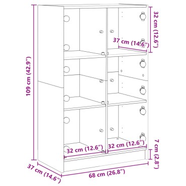vidaXL Ντουλάπι με Πόρτες 68x37x109cm από Επεξεργασμένο Ξύλο 1 τεμ.