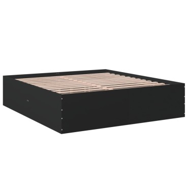 vidaXL Πλαίσιο Κρεβατιού Μαύρο 180 x 200 εκ. από Επεξεργασμένο Ξύλο