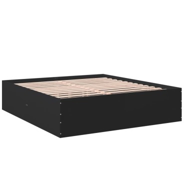 vidaXL Πλαίσιο Κρεβατιού Μαύρο 180 x 200 εκ. από Επεξεργασμένο Ξύλο