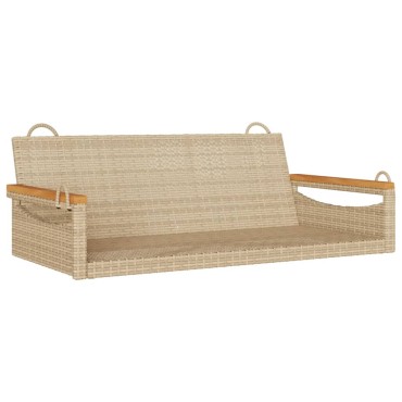 vidaXL Παγκάκι Κούνια Μπεζ 109x62x40cm από Συνθετικό Ρατάν 1 τεμ.