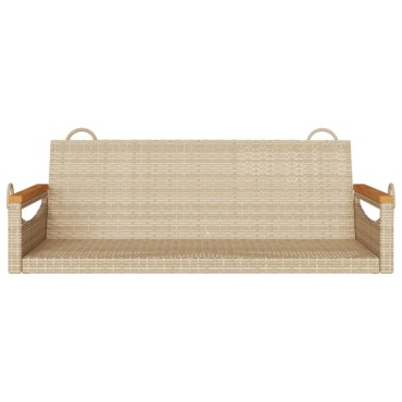 vidaXL Παγκάκι Κούνια Μπεζ 109x62x40cm από Συνθετικό Ρατάν 1 τεμ.