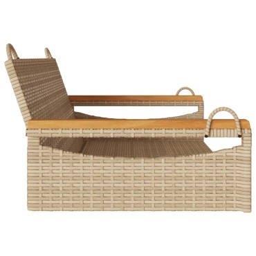 vidaXL Παγκάκι Κούνια Μπεζ 109x62x40cm από Συνθετικό Ρατάν 1 τεμ.