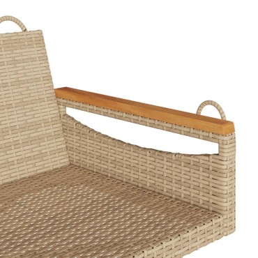 vidaXL Παγκάκι Κούνια Μπεζ 109x62x40cm από Συνθετικό Ρατάν 1 τεμ.