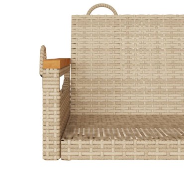 vidaXL Παγκάκι Κούνια Μπεζ 109x62x40cm από Συνθετικό Ρατάν 1 τεμ.