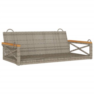 vidaXL Παγκάκι Κούνια Γκρι 109x62x40cm από Συνθετικό Ρατάν 1 τεμ.