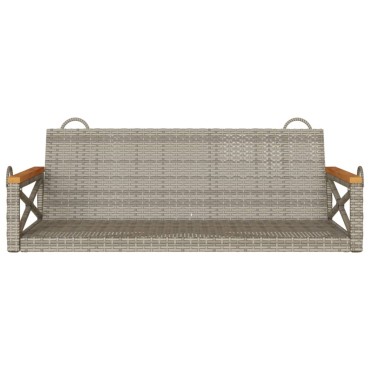 vidaXL Παγκάκι Κούνια Γκρι 109x62x40cm από Συνθετικό Ρατάν 1 τεμ.