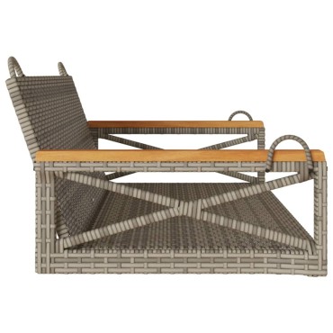 vidaXL Παγκάκι Κούνια Γκρι 109x62x40cm από Συνθετικό Ρατάν 1 τεμ.