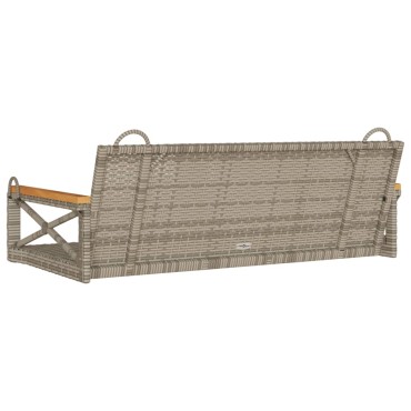vidaXL Παγκάκι Κούνια Γκρι 109x62x40cm από Συνθετικό Ρατάν 1 τεμ.
