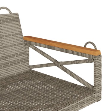 vidaXL Παγκάκι Κούνια Γκρι 109x62x40cm από Συνθετικό Ρατάν 1 τεμ.