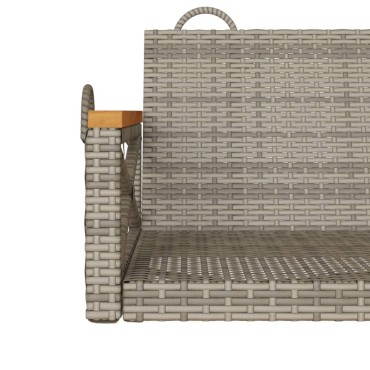 vidaXL Παγκάκι Κούνια Γκρι 109x62x40cm από Συνθετικό Ρατάν 1 τεμ.