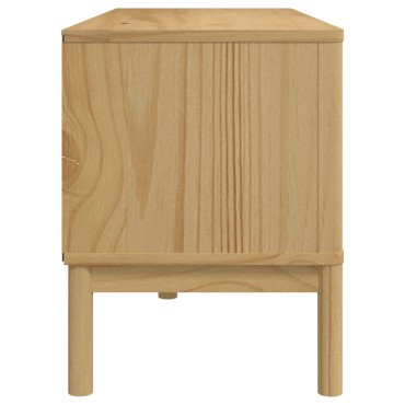 vidaXL Έπιπλο Τηλεόρασης FLORO Καφέ 114x43x55cm από Μασίφ Ξύλο Πεύκου