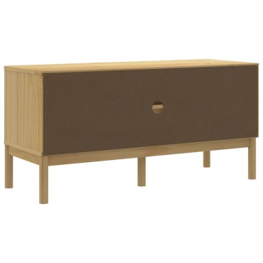 vidaXL Έπιπλο Τηλεόρασης FLORO Καφέ 114x43x55cm από Μασίφ Ξύλο Πεύκου