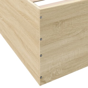 vidaXL Πλαίσιο Κρεβατιού Sonoma Δρυς 90 x 190 εκ. Επεξεργασμένο Ξύλο