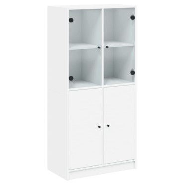 vidaXL Ντουλάπι με Πόρτες Λευκό 68x37x142cm από Επεξεργασμένο Ξύλο 1 τεμ.