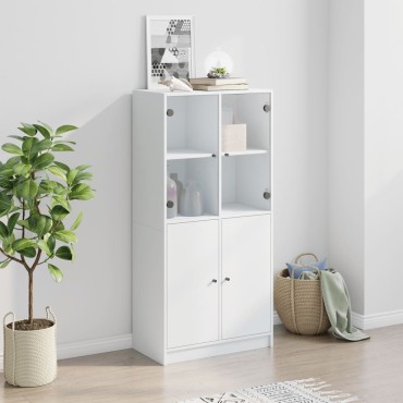 vidaXL Ντουλάπι με Πόρτες Λευκό 68x37x142cm από Επεξεργασμένο Ξύλο 1 τεμ.
