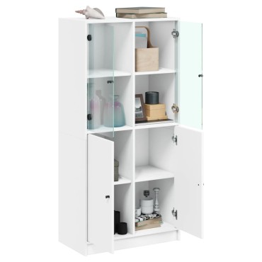 vidaXL Ντουλάπι με Πόρτες Λευκό 68x37x142cm από Επεξεργασμένο Ξύλο 1 τεμ.