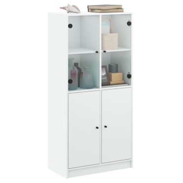 vidaXL Ντουλάπι με Πόρτες Λευκό 68x37x142cm από Επεξεργασμένο Ξύλο 1 τεμ.