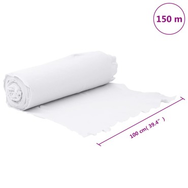 vidaXL Μεμβράνη με Γεωύφασμα Λευκή 1 x 150 μ. Πολυεστερικές Ίνες