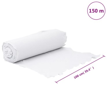 vidaXL Μεμβράνη με Γεωύφασμα Λευκή 1 x 150 μ. Πολυεστερικές Ίνες