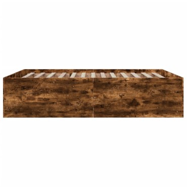 vidaXL Πλαίσιο Κρεβατιού Καπνιστή Δρυς 150x200 εκ. Επεξεργασμένο Ξύλο