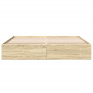 vidaXL Πλαίσιο Κρεβατιού Sonoma Δρυς 200x200 εκ. Επεξεργασμένο Ξύλο