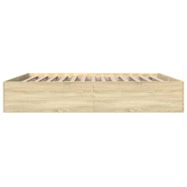 vidaXL Πλαίσιο Κρεβατιού Sonoma Δρυς 200x200 εκ. Επεξεργασμένο Ξύλο