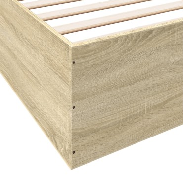vidaXL Πλαίσιο Κρεβατιού Sonoma Δρυς 200x200 εκ. Επεξεργασμένο Ξύλο
