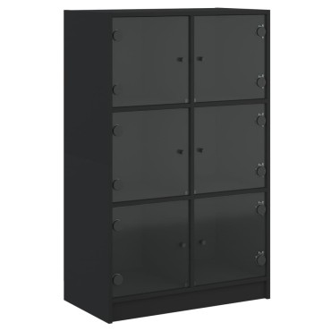 vidaXL Ντουλάπι με Πόρτες Μαύρο 68x37x109cm από Επεξεργασμένο Ξύλο 1 τεμ.