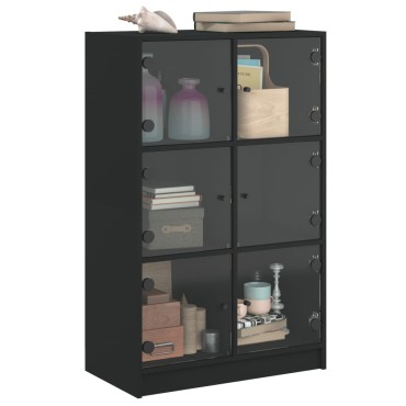 vidaXL Ντουλάπι με Πόρτες Μαύρο 68x37x109cm από Επεξεργασμένο Ξύλο 1 τεμ.