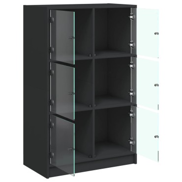 vidaXL Ντουλάπι με Πόρτες Μαύρο 68x37x109cm από Επεξεργασμένο Ξύλο 1 τεμ.