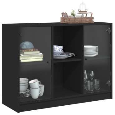 vidaXL Συρταριέρα Μαύρη 102x37x75,5cm από Επεξεργασμένο Ξύλο 1 τεμ.