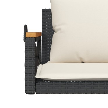 vidaXL Παγκάκι Κούνια Γκρι 109x62x40cm Συνθετικό Ρατάν με Μαξιλάρια 1 τεμ.