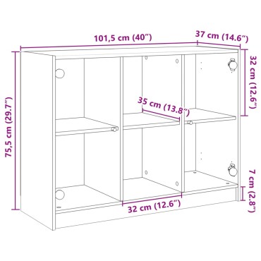 vidaXL Συρταριέρα Γκρι Σκυροδ. 102x37x75,5cm από Επεξεργασμένο Ξύλο 1 τεμ.