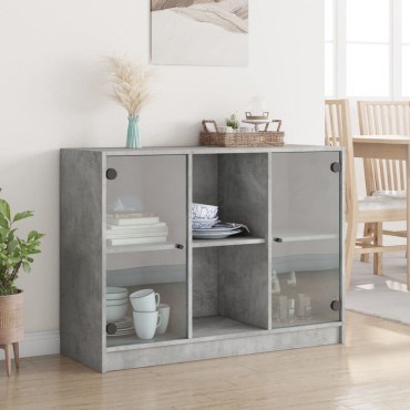 vidaXL Συρταριέρα Γκρι Σκυροδ. 102x37x75,5cm από Επεξεργασμένο Ξύλο 1 τεμ.