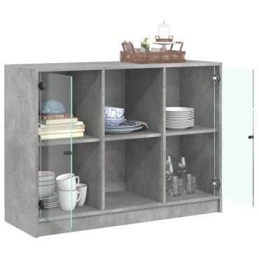 vidaXL Συρταριέρα Γκρι Σκυροδ. 102x37x75,5cm από Επεξεργασμένο Ξύλο 1 τεμ.