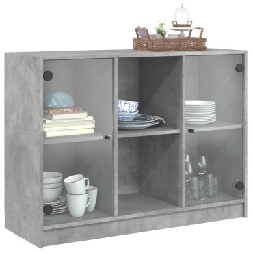 vidaXL Συρταριέρα Γκρι Σκυροδ. 102x37x75,5cm από Επεξεργασμένο Ξύλο 1 τεμ.