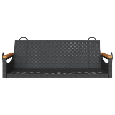 vidaXL Παγκάκι Κούνια Μαύρο 109x62x40cm από Συνθετικό Ρατάν 1 τεμ.