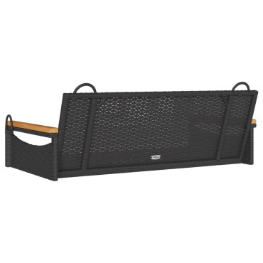 vidaXL Παγκάκι Κούνια Μαύρο 109x62x40cm από Συνθετικό Ρατάν 1 τεμ.